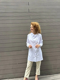 Lisa Exclusive AE0037 Beyaz Venera Yaka Detaylı Gömlek