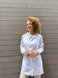 Lisa Exclusive AE0037 Beyaz Venera Yaka Detaylı Gömlek