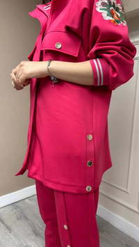 Lisa Exclusive AE0038 Pembe Kol Nakışlı Eşofman Takım