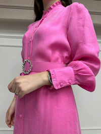 Lisa Exclusive AE0058 Pembe Stage İpek Elbise