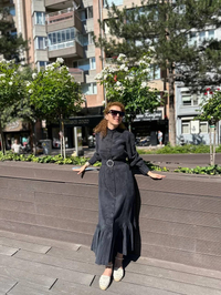 Lisa Exclusive AE0058 Siyah Stage İpek Elbise