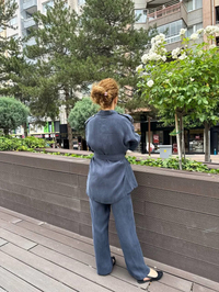 Lisa Exclusive AE0065 Füme İpek İkili Takım