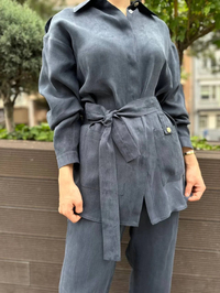 Lisa Exclusive AE0065 Füme İpek İkili Takım