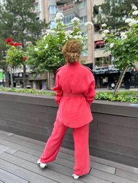 Lisa Exclusive AE0065 Kırmızı İpek İkili Takım
