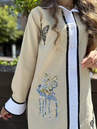 Lisa Exclusive SY107 Lora Bej Gömlek Tunik