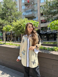 Lisa Exclusive SY107 Lora Bej Gömlek Tunik
