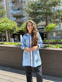 Lisa Exclusive SY107 Lora Buz Mavi Gömlek Tunik