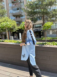 Lisa Exclusive SY107 Lora Buz Mavi Gömlek Tunik