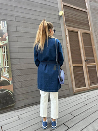 Magazin 7222 Lacivert Yaka Detaylı Kot Ceket