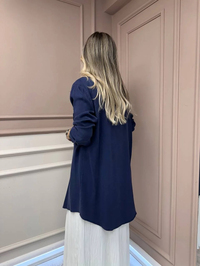 Magazin 7250 Lacivert Taşlı Tensel Tunik