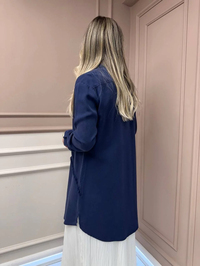 Magazin 7295 Lacivert Çıtçıtlı Tensel Tunik