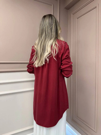 Magazin 7343 Bordo Yıldız Detaylı Tensel Tunik