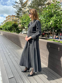 Magazin 7358 Gri Kot Etekli Takım