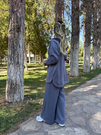 Magazin 7399 İndigo Modal Önü Fermuarlı Takım