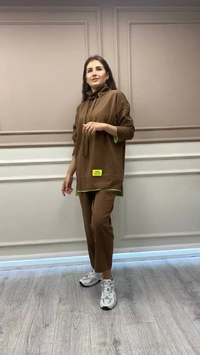 Magazin 8157 Kahverengi Fosfor Detaylı Takım
