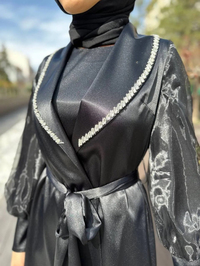 Matex 24Y01167161 Siyah Organze Ceket Pantolon Takım