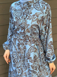 Merwish MRW1803 Bebe Mavi Lady Krep Elbise