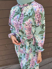 Merwish MRW1803 Pembe Lady Krep Elbise