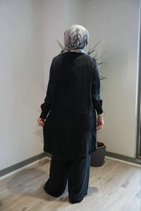 Miss Dalida T26Y-8008 Siyah Hakim Yaka Cepli Cupro Kap
