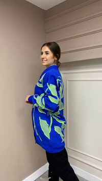 Missemramiss C3613 Saks-Neon Çelik Örme Hırka