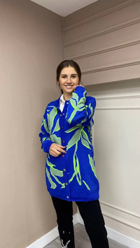 Missemramiss C3613 Saks-Neon Çelik Örme Hırka