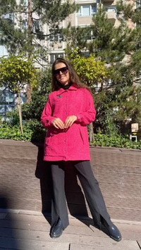 Missemramiss C3919 Fuşya Buklet Ceket