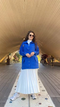 Missemramiss C3919 Mavi Buklet Ceket