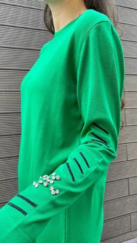 Missemramiss E3621 Benetton Triko Taşlı Elbise