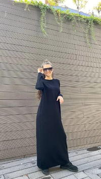 Missemramiss E3621 Siyah Triko Taşlı Elbise