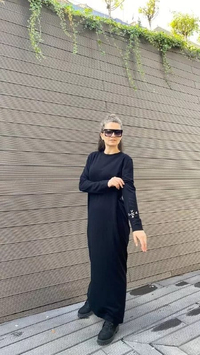 Missemramiss E3621 Siyah Triko Taşlı Elbise