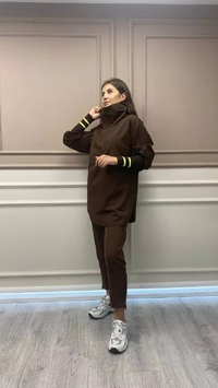 Missemramiss G3652 Kahverengi Yüksek Yaka Gömlek