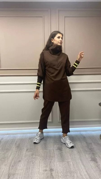 Missemramiss G3652 Kahverengi Yüksek Yaka Gömlek
