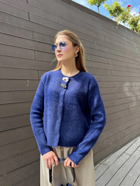 Missemramiss H4573 Lacivert Angora Hırka