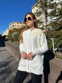 Missemramiss H4576 Ekru Speciale Angora Hırka