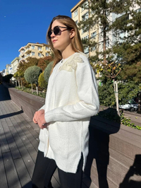 Missemramiss H4576 Ekru Speciale Angora Hırka