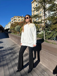 Missemramiss H4576 Ekru Speciale Angora Hırka