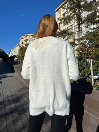Missemramiss H4576 Ekru Speciale Angora Hırka