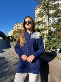 Missemramiss H4576 Lacivert Speciale Angora Hırka