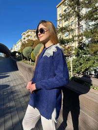 Missemramiss H4576 Lacivert Speciale Angora Hırka