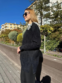 Missemramiss H4576 Siyah Speciale Angora Hırka