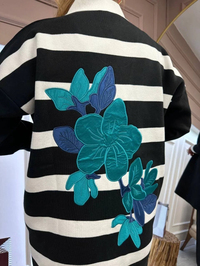 Missemramiss H4590 Siyah Modello Çizgili Triko Hırka