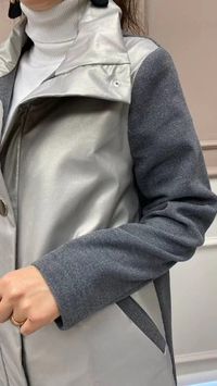 Missemramiss K3676 Gri Deri Garni Kaşe Kap