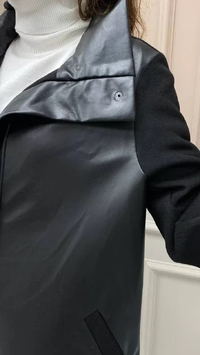 Missemramiss K3676 Siyah Deri Garni Kaşe Kap