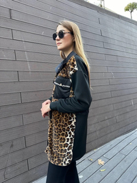Missemramiss K4663 Kahverengi Kürklü Leopar Kap