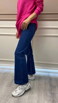 Missemramiss P3691 Lacivert İspanyol Paça Jean