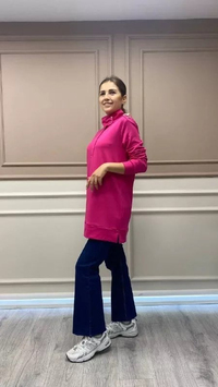 Missemramiss P3691 Lacivert İspanyol Paça Jean