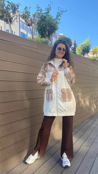 Missemramiss P3703 Kahverengi Ön Yırtmaçlı Pantolon