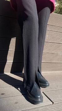 Missemramiss P3703 Siyah Ön Yırtmaçlı Pantolon
