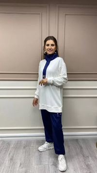 Missemramiss S3709 Beyaz-Lacivert İkili Spor Takım
