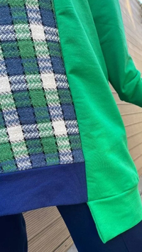 Missemramiss S3710 Lacivert-Benetton Önü Kareli Sweat